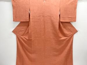 屋敷に時代人物模様織出し一ツ紋色無地着物